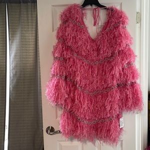 ASOS Curve Pink feather embellished dress brand new